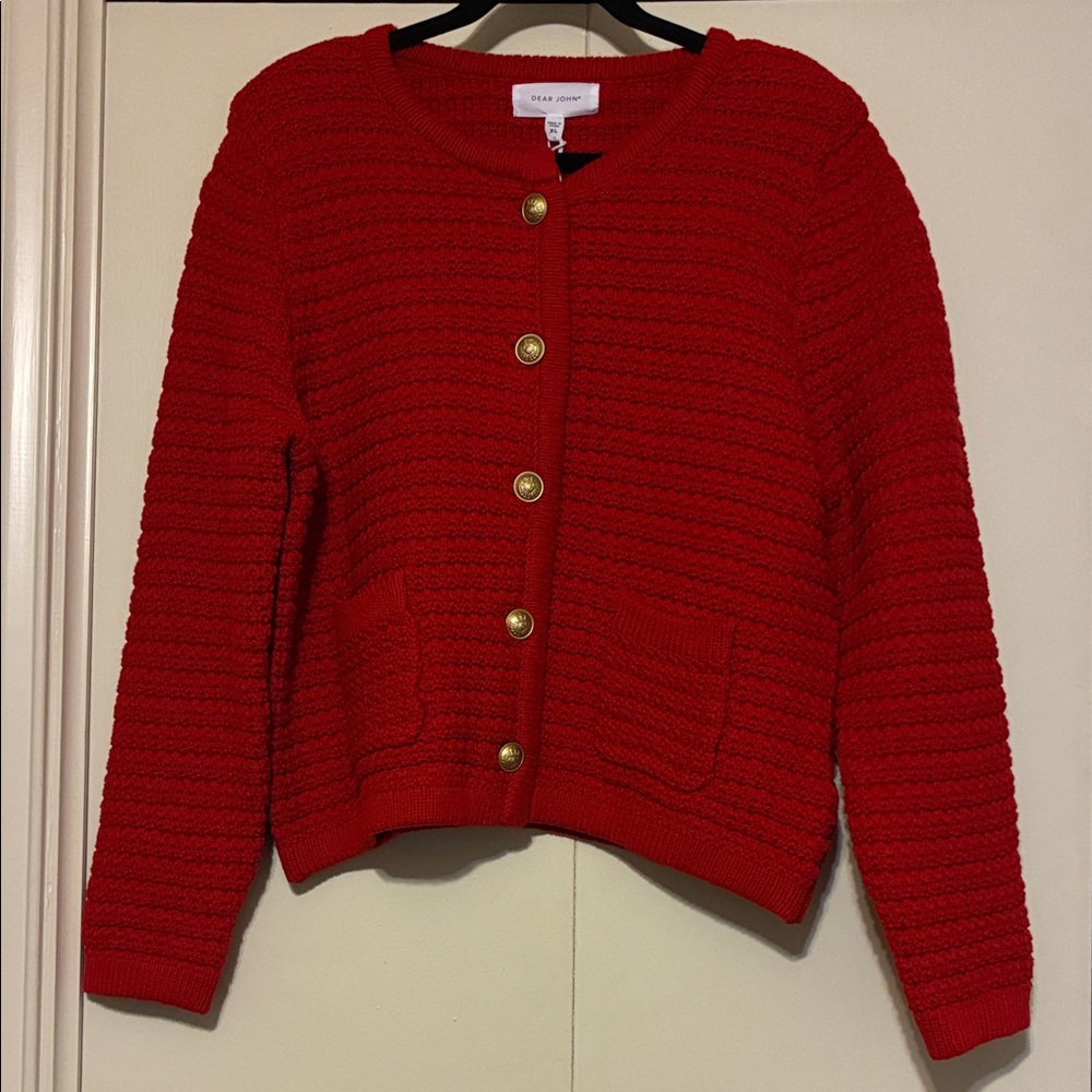 Dear John Vibrant Red Knit Sweater